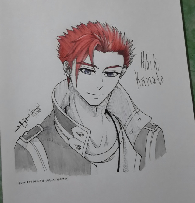 Man red hair jacket drawing free wallpaper for tablet - medium preview image