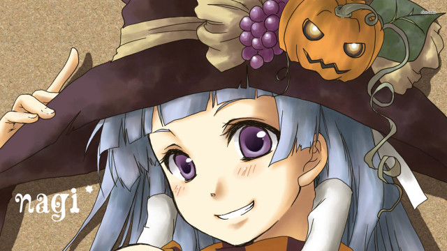 Cartoon character hat pumpkin message free wallpaper for desktop - medium preview image