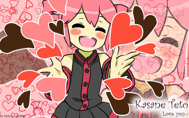 Girl pink hair hearts hands free wallpaper for desktop - medium preview image