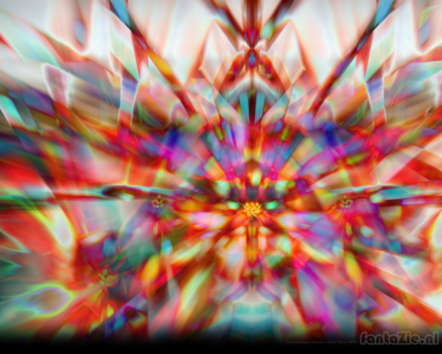 Colorful starburst black border psychedelic free wallpaper for desktop - medium preview image