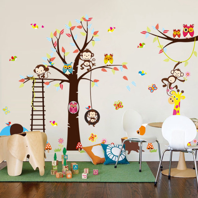 Childs room tree monkeys ladder free wallpaper for tablet - medium preview image