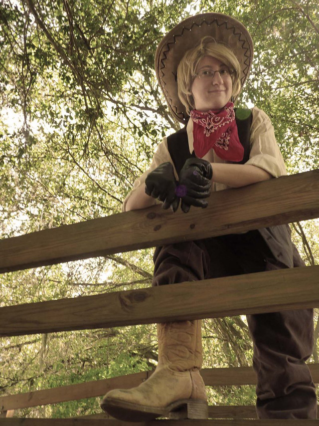 Woman cowboy hat gloves portrait free wallpaper for mobile - medium preview image