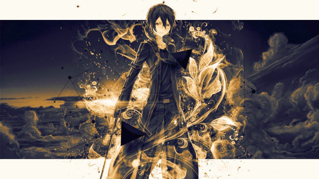 Woman sword fire sky clouds free wallpaper for desktop - medium preview image