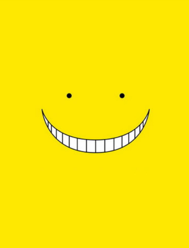 Yellow background smiling face eyes free wallpaper for mobile - medium preview image