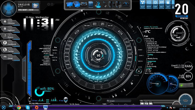 Futuristic interface blue circle numbers free wallpaper for desktop - medium preview image
