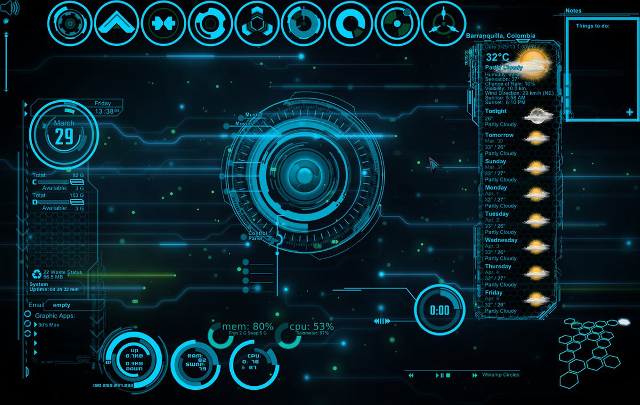 Futuristic interface buttons symbols design #2 free wallpaper for desktop - medium preview image