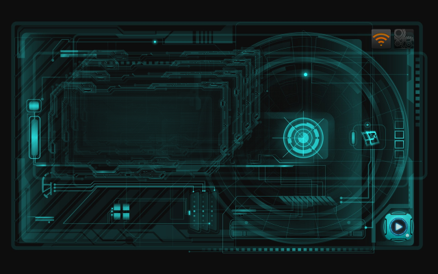 Futuristic computer screen green light free wallpaper for desktop - medium preview image