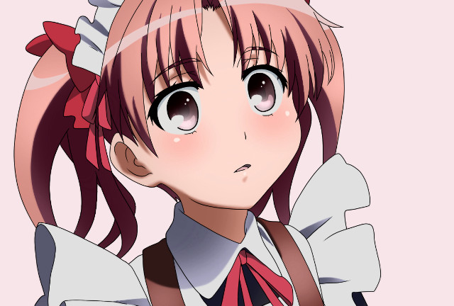 Girl pink hair bow tie free wallpaper for desktop - medium preview image