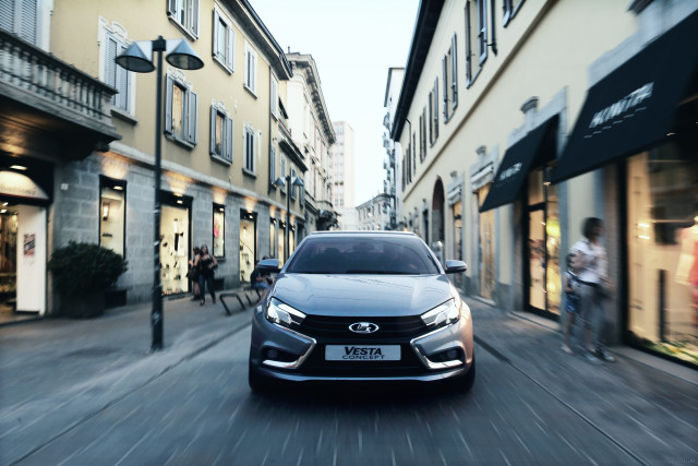 Car street buildings people bicycles free wallpaper for desktop - medium preview image