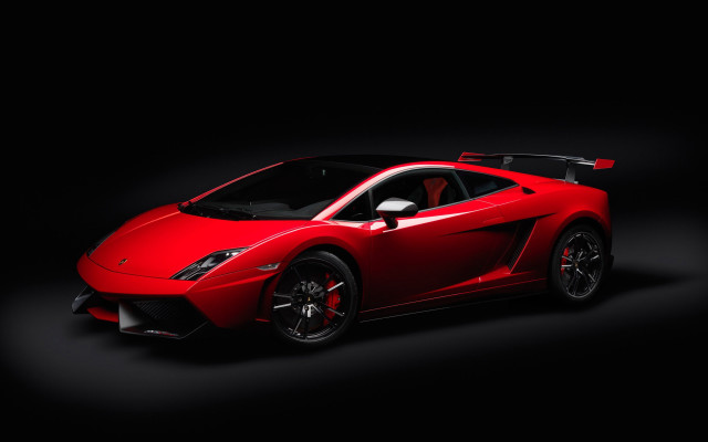 Red sports car dark room #28 free wallpaper for desktop - medium preview image