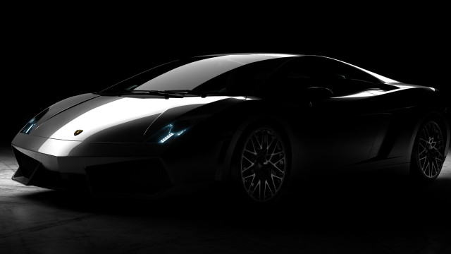 Black white sports car dark #3 free wallpaper for desktop - medium preview image
