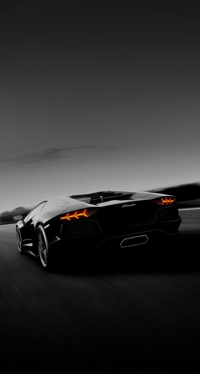 Black sports car night road #5 free wallpaper for mobile - medium preview image