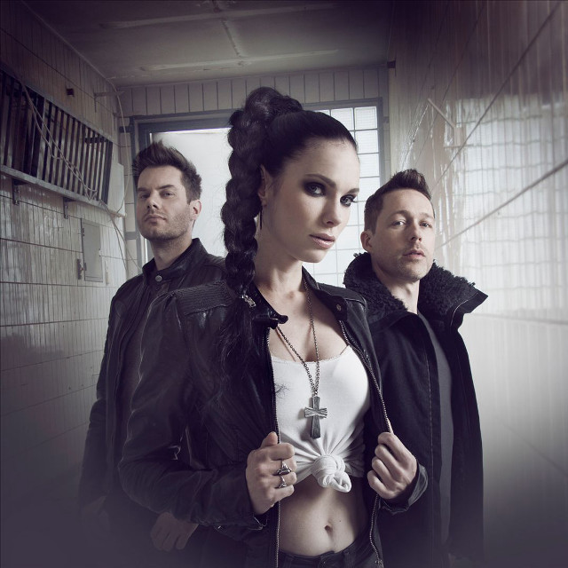 Woman black jacket gothic hallway free wallpaper for tablet - medium preview image