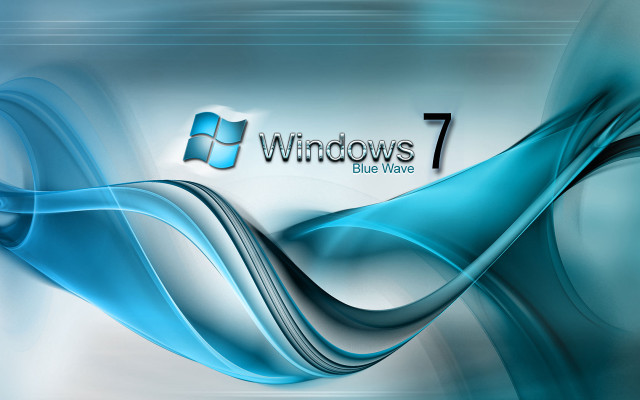 Blue wave windows7 logo windows7 free wallpaper for desktop - medium preview image