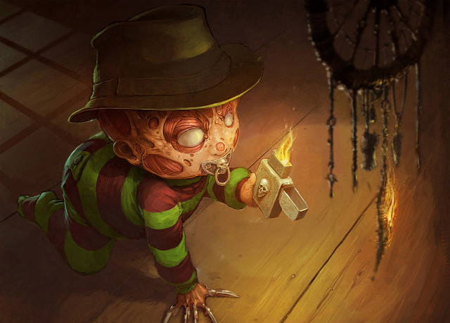 Cartoon character holding candle room free wallpaper for desktop - medium preview image