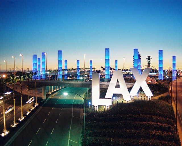 Lax city skyline nighttime lights free wallpaper for desktop - medium preview image