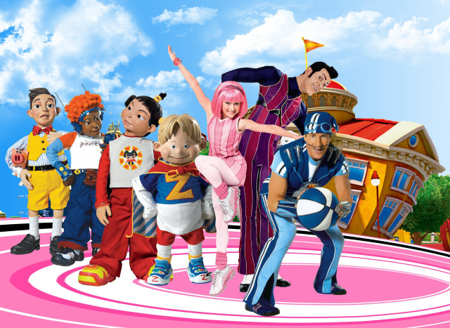 Cartoon characters pink carpet sky free wallpaper for desktop - medium preview image