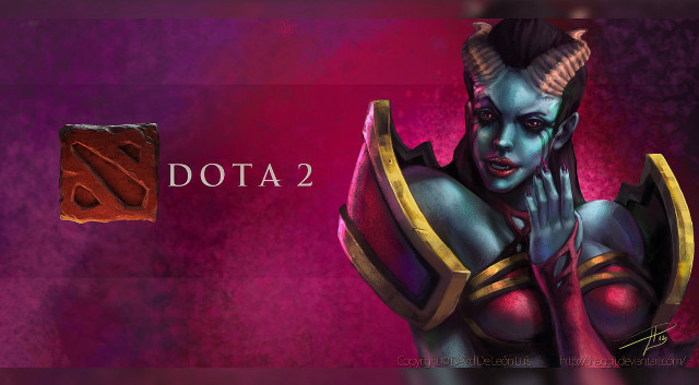 Woman horns purple background red free wallpaper for desktop - medium preview image