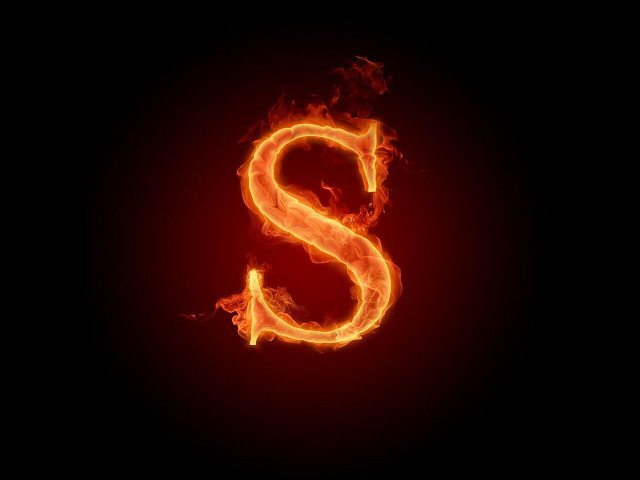 Fire letter s black background #5 free wallpaper for desktop - medium preview image
