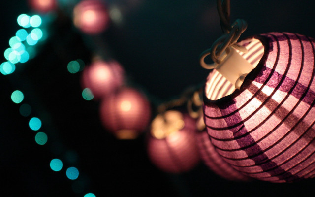 String of lights hanging in free wallpaper for desktop - medium preview image