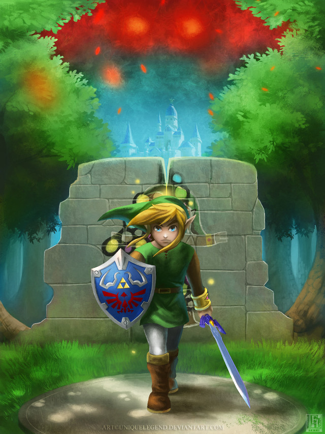 Cartoon link people castle wall free wallpaper for mobile - medium preview image
