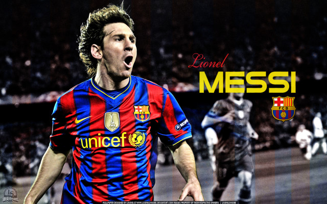Ronald messi soccer portrait blurry free wallpaper for desktop - medium preview image