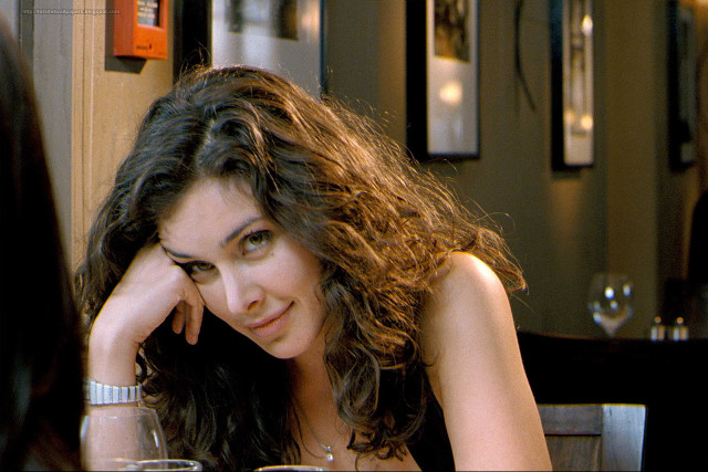 Woman sitting table glass wine #7 free wallpaper for desktop - medium preview image