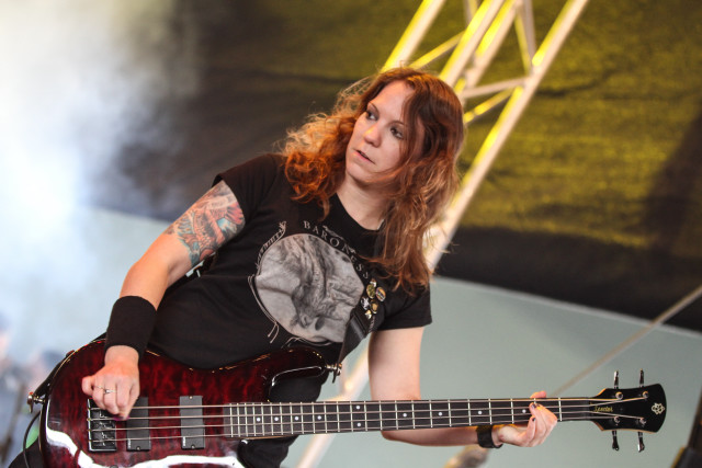 Man long hair bass guitar free wallpaper for desktop - medium preview image