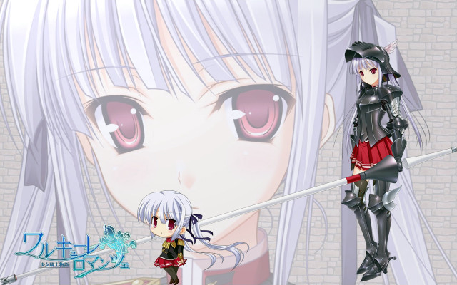 Anime couple standing brick wall free wallpaper for desktop - medium preview image