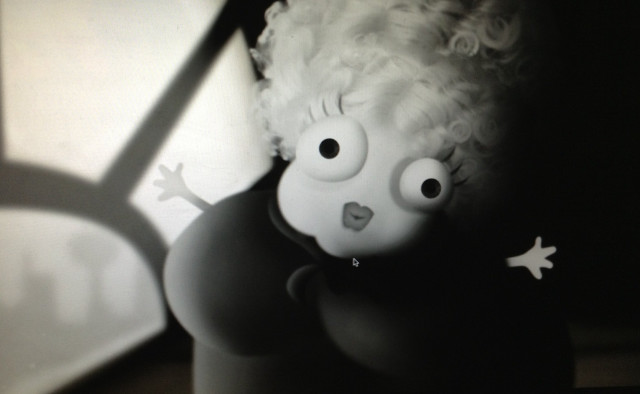 Black white photo fake face free wallpaper for desktop - medium preview image