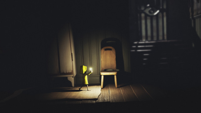 Chair yellow object dark room free wallpaper for desktop - medium preview image