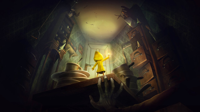 Cartoon character dark room flashlight free wallpaper for desktop - medium preview image