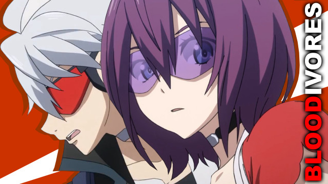 Anime characters purple hair red free wallpaper for desktop - medium preview image