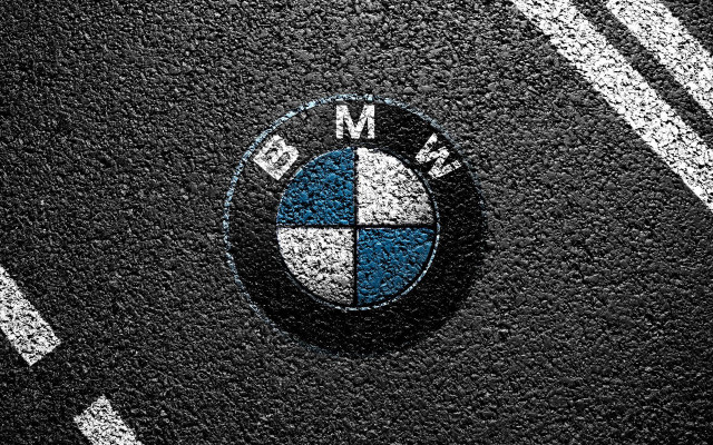 Bmw emblem black surface white free wallpaper for desktop - medium preview image