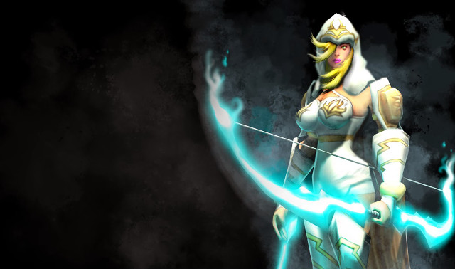Woman white outfit sword green free wallpaper for desktop - medium preview image
