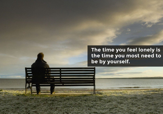 Man bench ocean quote sitting free wallpaper for desktop - medium preview image