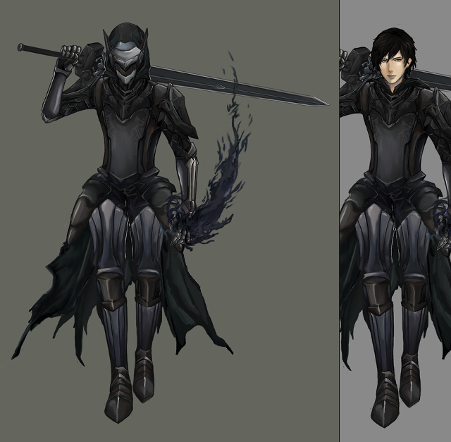 Black outfit sword demon back free wallpaper for tablet - medium preview image