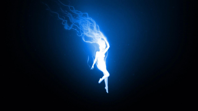 Blue smoke dark background person free wallpaper for desktop - medium preview image