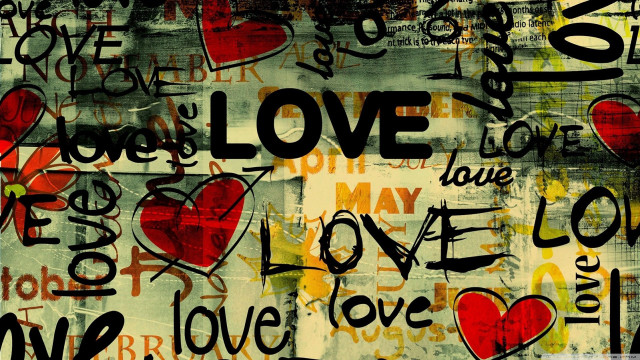 Hearts wall art words decorative free wallpaper for desktop - medium preview image