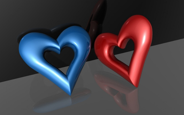 Two hearts different colors bottom #6 free wallpaper for desktop - medium preview image