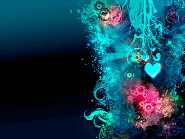 Blue pink abstract background heart free wallpaper for desktop - medium preview image