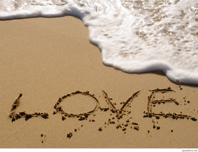 Word written sand beach waves free wallpaper for desktop - medium preview image