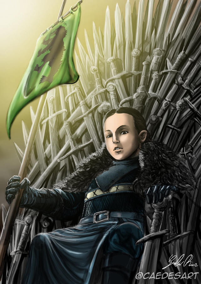 Woman iron throne green flag free wallpaper for mobile - medium preview image