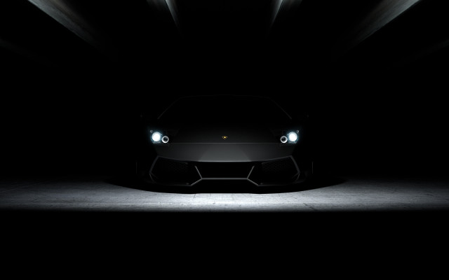 Black sports car dark room #15 free wallpaper for desktop - medium preview image
