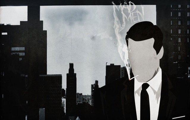 Man suit tie smoking cigarette free wallpaper for desktop - medium preview image