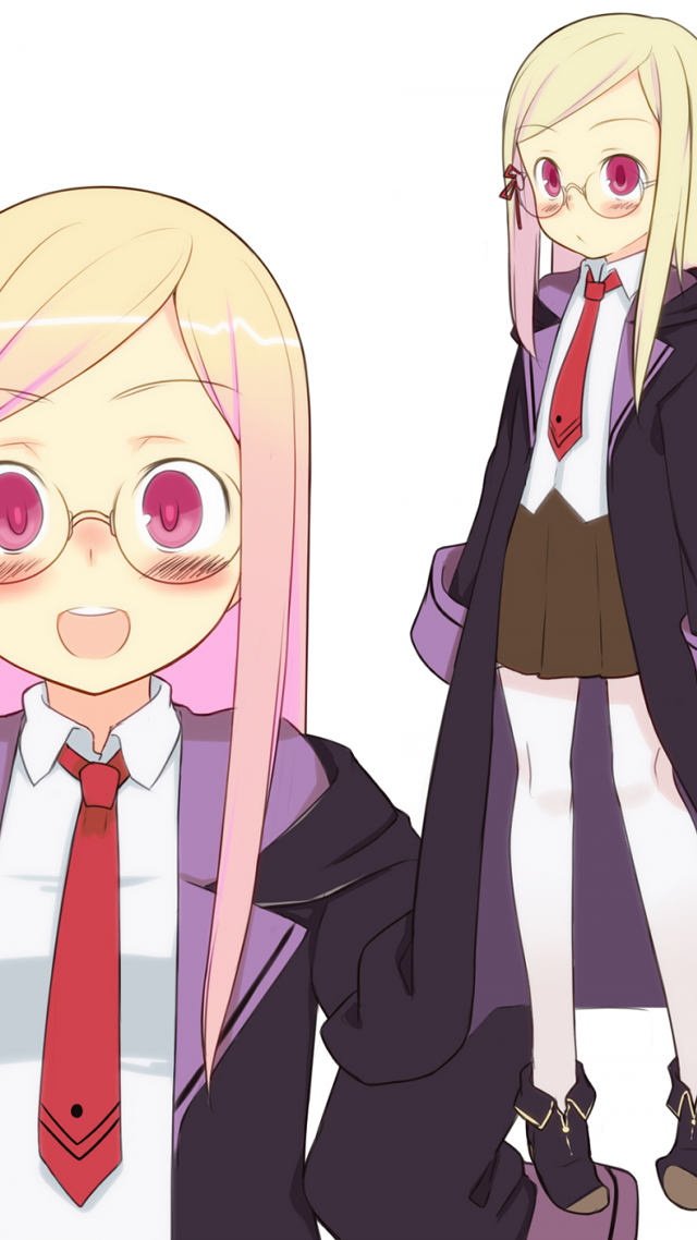 Woman suit pink eyes blonde free wallpaper for mobile - medium preview image