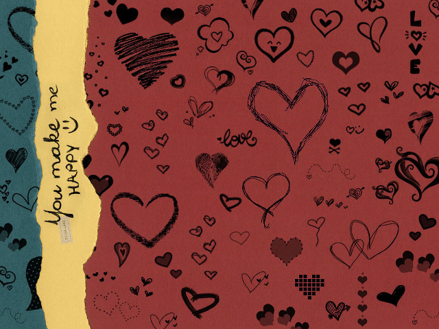 Valentine heart papers torn writing free wallpaper for desktop - medium preview image