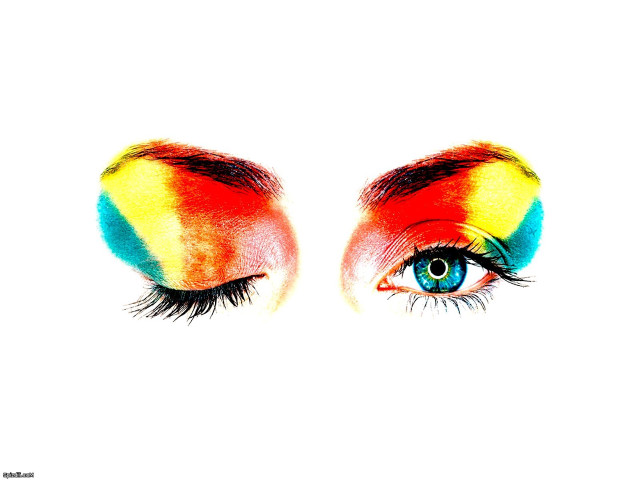 Woman eye rainbow makeup lashes free wallpaper for desktop - medium preview image
