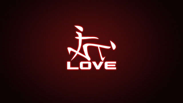 Red white love man running free wallpaper for desktop - medium preview image