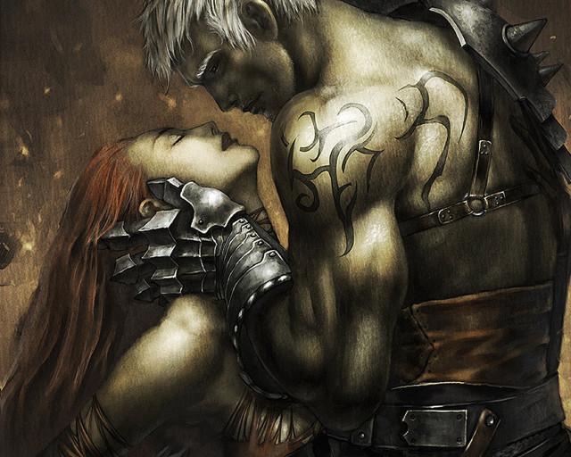 Man woman armor armored couple free wallpaper for desktop - medium preview image